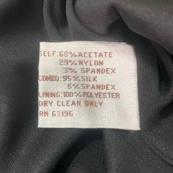 Suzi Chin Maggy Boutique Sz 6 Combo Sheath Dress Fuschia Black Silk Cocktail - Picture 11 of 11